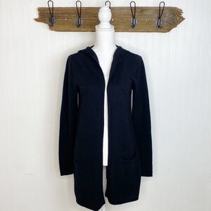 Wyton Cashmere Cardigan Hooded Open Front